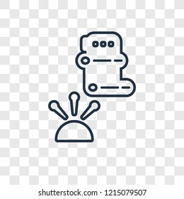 Textile concept vector linear icon isolated on transparent background, Textile concept transparency concept in outline style