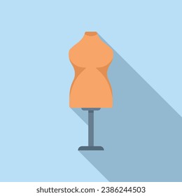 Textile craft mannequin icon flat vector. Tailor clothes. Textile equipment