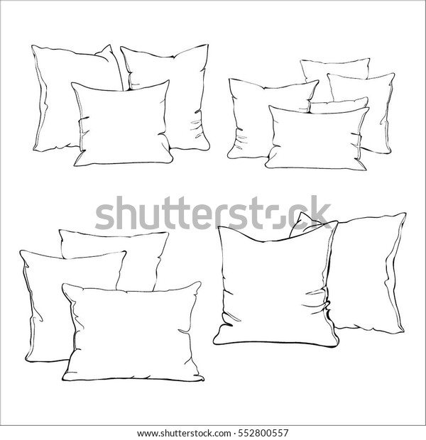 柔らかい羽の寝枕分離型ベクターイラスト テキスタイルクッションの寝室枕 のベクター画像素材 ロイヤリティフリー
