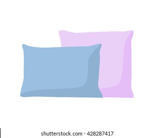 textile cushions for sleeping in cartoon style isolated on white background. Vector illustration