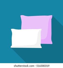 textile cushions for sleeping in cartoon style isolated on white background. Vector illustration easy to use