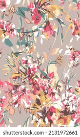 Textildesign mit abstraktem Blumenmuster