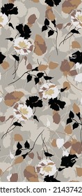 textile design with abstract floral pattern image