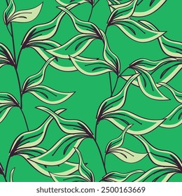 textile design with abstract flower leaf pattern