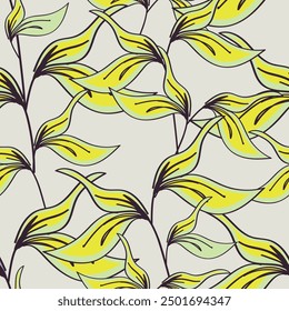 Diseño textil con patrón de hoja de flor abstracta