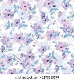 textile design with abstract flower pattern