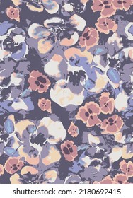 textile design with abstract flower pattern image