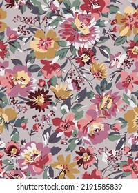 textile design with abstract flower pattern image