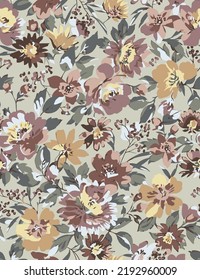 textile design with abstract flower pattern image