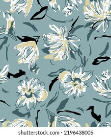 textile design with abstract flower pattern image