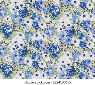 textile design with abstract flower pattern image