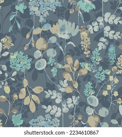 textile design with abstract flower pattern image