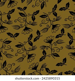 textile design with abstract flower pattern
