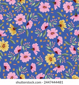 textile design with abstract flower pattern