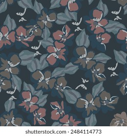 textile design with abstract flower pattern