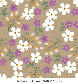 textile design with abstract flower pattern