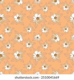 textile design with abstract flower pattern