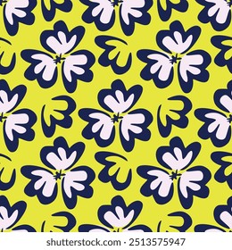 textile design with abstract flower pattern