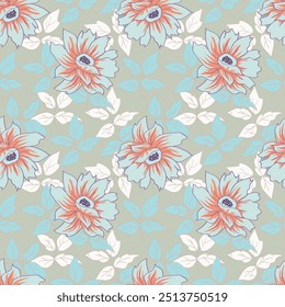 design têxtil com padrão de flor abstrato