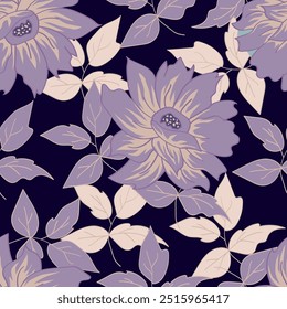 textile design with abstract flower pattern