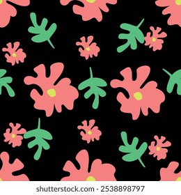 textile design with abstract flower pattern