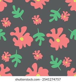 textile design with abstract flower pattern