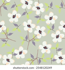 Diseño textil con patrón de flores abstracto