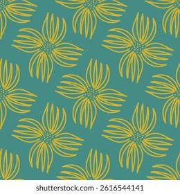 textile design with abstract flower pattern