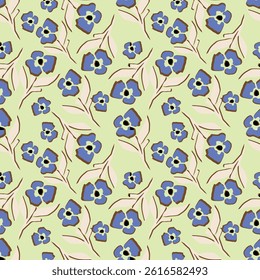 textile design with abstract flower pattern