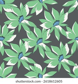 textile design with abstract flower pattern