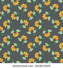 textile design with abstract flower pattern