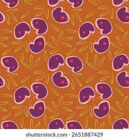 textile design with abstract flower pattern
