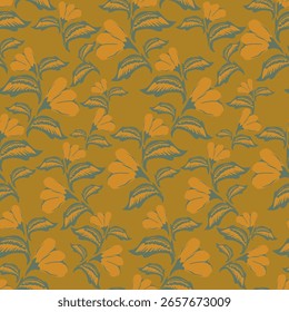 textile design with abstract flower pattern