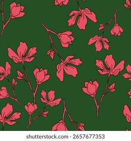 Diseño textil con patrón de flores abstracto