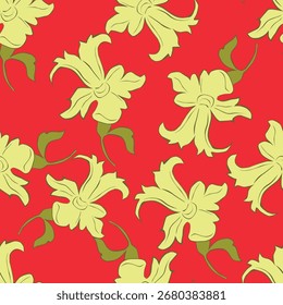 Diseño textil con patrón de flores abstracto
