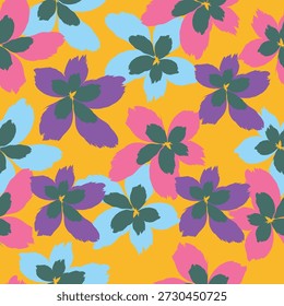 Diseño textil con patrón de flores abstractas