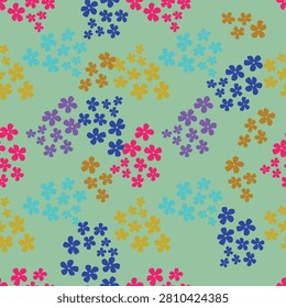 textile design with abstract flower pattern