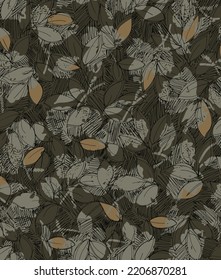 textile design with abstract leaf pattern image