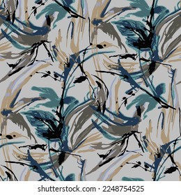 textile design with abstract leaf pattern image