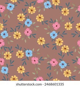 textile design art, abstract flowers leaves effect botanic pattern allover repeats seamless colors ,fabric wrapper print ,spring summer