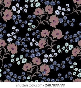 textile design art,red brown beige grey flowers leaves branch abstract effect botanic pattern allover repeats seamless colors,fabric cloth wrapper print ,spring summer