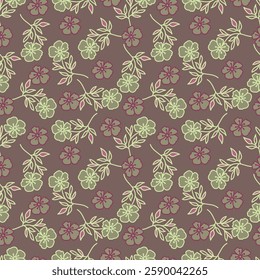 textile design art,red brown beige grey flowers leaves branch abstract effect botanic pattern allover repeats seamless colors,fabric cloth wrapper print ,spring summer