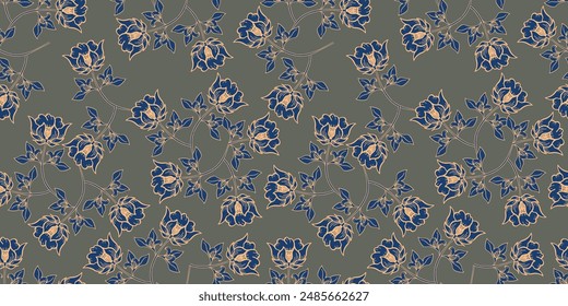 textile design art,small brown beige grey flowers leaves abstract effect botanic pattern allover repeats seamless nature colors,fabric cloth wrapper print ,spring summer