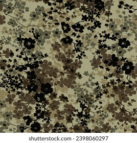 textile design with beautiful abstract flowers pattern image