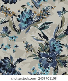 diseño textil con hermosa imagen de patrón de flores abstractas