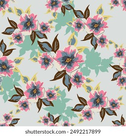 Textildesign mit wunderschönem abstrakten Blumenmuster Bild