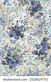Diseño textil con hermosas flores abstractas patrón de Imagen