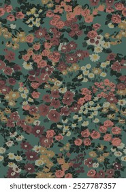 textile design with beautiful abstract flowers pattern image