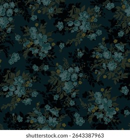 textile design with beautiful abstract flowers pattern