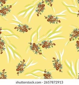 textile design with beautiful abstract flowers pattern image